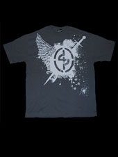 DOPE STATUS - GUYS TSHIRT - DARK GRAY WITH FALLING STARS