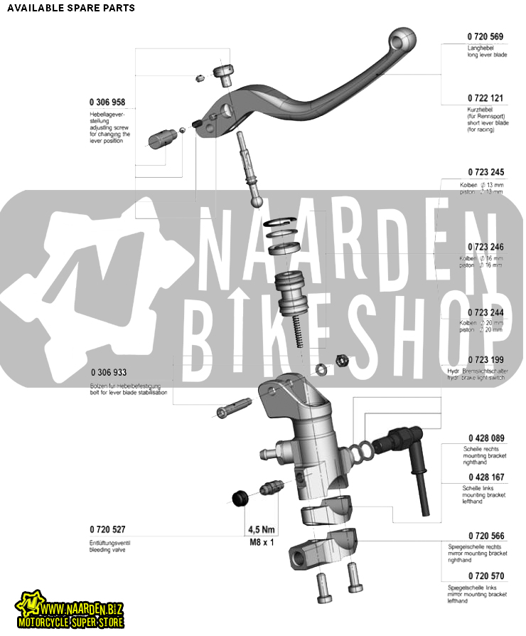 190 master cylinder parts diagram